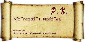 Pánczél Noémi névjegykártya